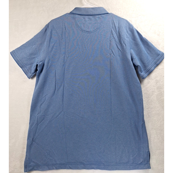 Izod Size L Men Advantage Performance Stretch Polo Shirt Blue Short Sleeve - Picture 2 of 5
